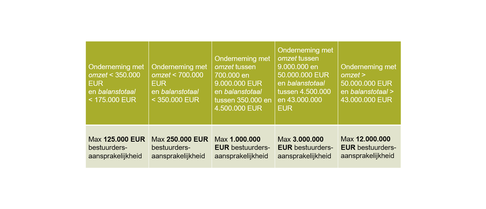Bestuurdersaansprakelijkheid TABEL2